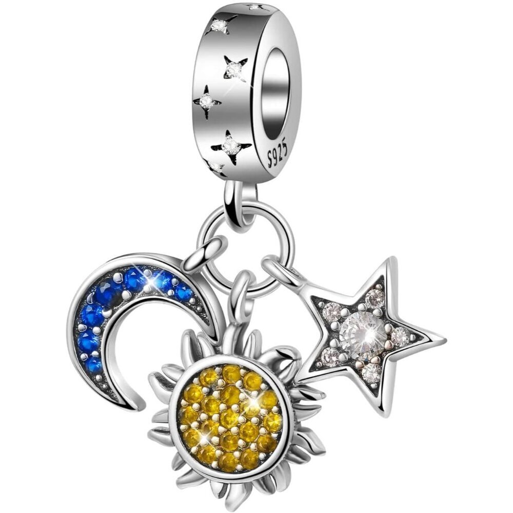 Family Love Mother Daughter Grandma Charm 925 Sterling Silver fits Bracelets Nec